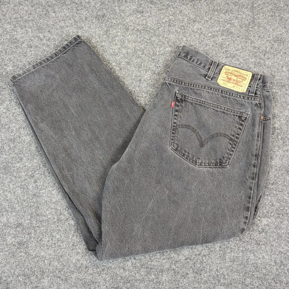 Levis 560 Comfort Fit Jeans Mens 42x32 Faded Black Tapered Leg Denim Pants